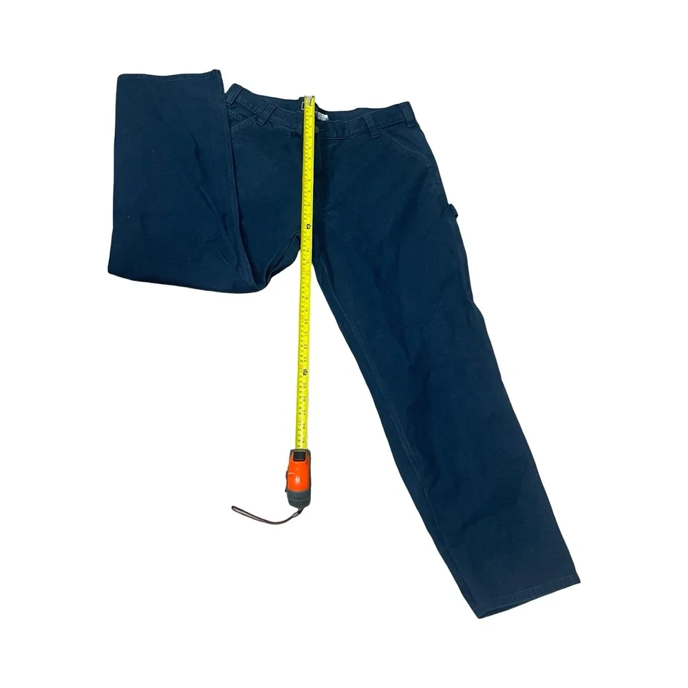 Carhartt Mens Relaxed Fit Carpenter Pants Navy Blue Duck Canvas 40x32 Workwear